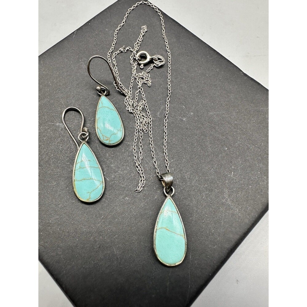 Sterling Silver 925 Necklace & Earring Set 18”
